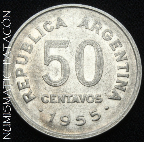 Moneda Argentina 50 Centavos 1955 - Buena