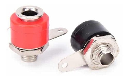 10 Conector Jack Hembra Banana 4 Mm 5 Negro Y 5 Rojo