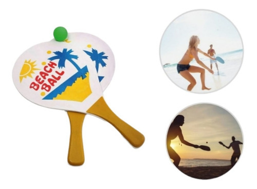 Kit de juego Frescoball con 2 raquetas con pelota de playa para niños, color verde