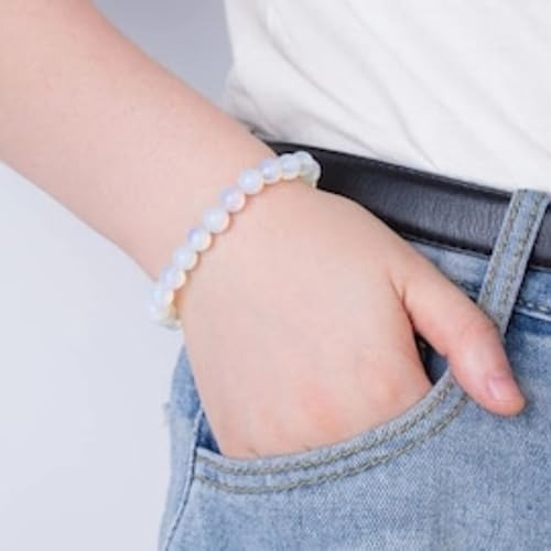Pulsera De Ópalo De Fuego Con Cristal De Cuarzo Transparente