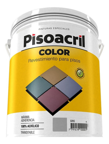Pisoacril Color Revestimiento Acrílico Para Pisos 20 L
