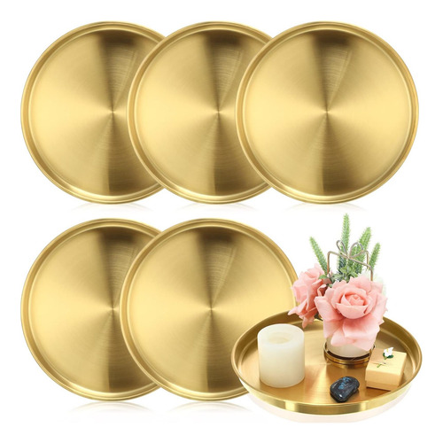 Thenshop 6 Pcs 12 Pulgadas De Oro Redondo Redondo Servicio