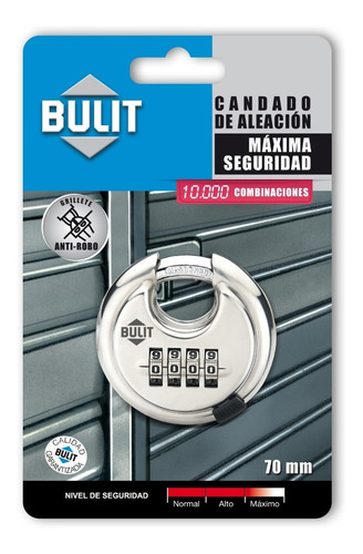 Candado Aleación 10mil Combinaciones 7 Mm Extra Fuerte Bulit