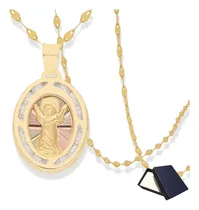 Comprar Medalla Divino Niño Y Cadena De Oro Sólido 10k Bautizo Bebe Cadena Oro Puro 10k Cadena Oro Bautizo Medallas Religiosas Oro Puro 10k Italy Mujer Cadena Para Bebe Niño Niña Bebe Bautizo 40cm Grano Cafe