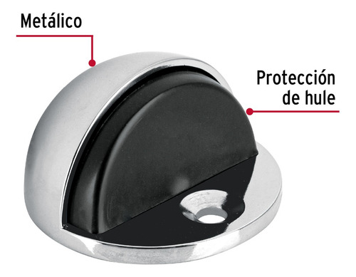 Tope P/puerta Tipo Domo, Acabado Cromo, Hermex