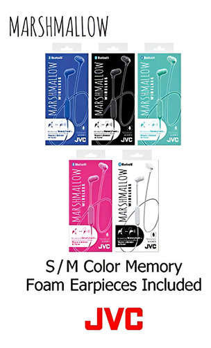 Fone de ouvido Jvc Wireless Memory Foam Marshmallow Inalambrico Mem