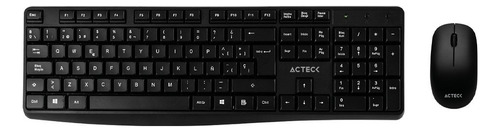 Kit Mouse Y Teclado Inalámbrico Actek Kt25-usb 2.4|baterías Color del mouse Negro Color del teclado Negro