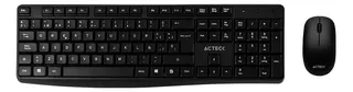 Kit Mouse Y Teclado Inalámbrico Actek Kt25-usb 2.4|baterías Color del mouse Negro Color del teclado Negro