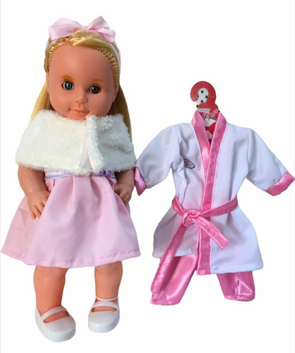 Imagen 1 de 10 de Muneca Lovely Girl C/ Set Ropa 40cm Original Pce 905 Bigshop