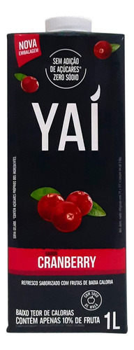 Suco Yaí Cranberry 1l Caixa Sem Açúcar Zero Sódio