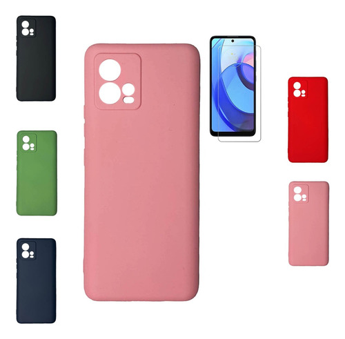 Funda Protector Moto Motorola G72 Silicona Mas Vidrio