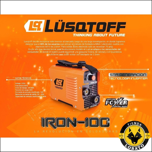 Soldadora Inverter Lüsqtoff Iron-100 Naranja 50hz/60hz 220v