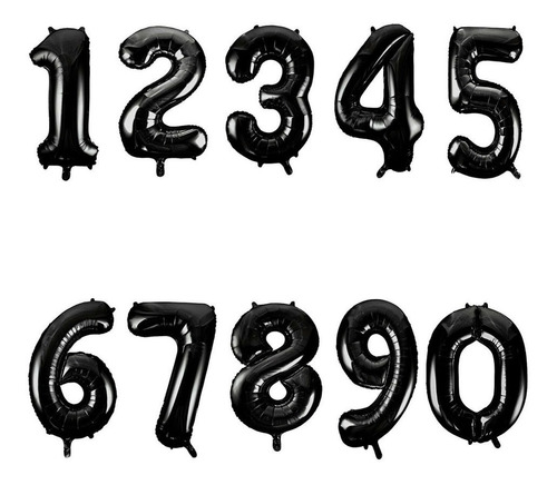 10 Globos Numeros Metalico 32 Pulgadas Serie 0-9 Elige Color