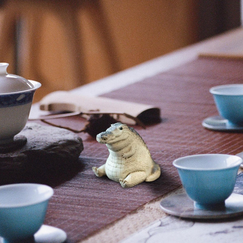 Escultura De Mascota De Té Estatua De Pequeño Micro