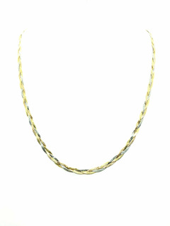 Cadena hombre triple hilo 50 cm con oro amarillo 18K GF