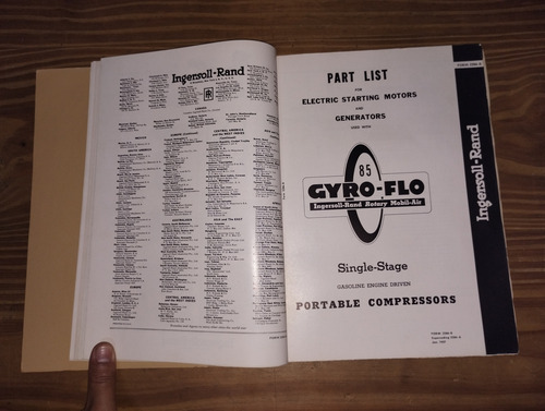 Instruction Y Part List De Air Compressor Gyro - Flo (Usado)