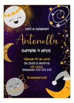 Comprar Luna Estrellas Tarjeta Invitación Digital Imprimible Whatsap