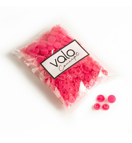 Valo Concept 100 Juegos Broches Plásticos T5 Para Snap Color Fucsia