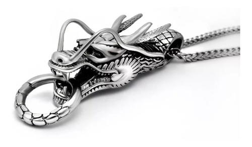 Collar Colgante Dragon Acero Quirurgico Inoxidable Hombre