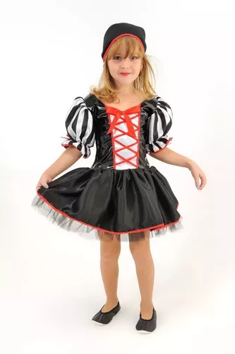 Fantasia de Pirata Vestido Para Bebê Menina