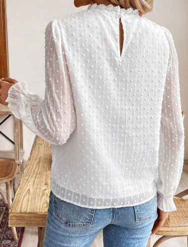 Blusa Importada De Gasa Bordada - Macoua