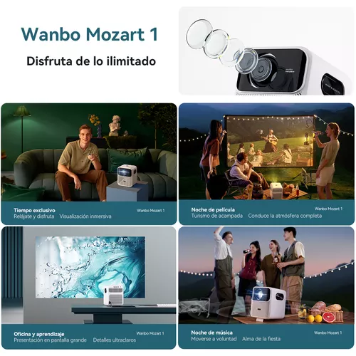 Wanbo Proyector Mozart 1 Nativa 1080p, 4k Fhd, 900ansi, Enfoque Automático  Inteligente, Android 9.0, Dual Wi-fi De 2,4ghz/5ghz, Bluetooth 5.0,  Compatible Con Duplicación De Celular, Con Control Remoto