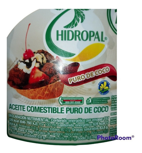 Aceite Comestible Puro De Cocohidropal 19 Litros