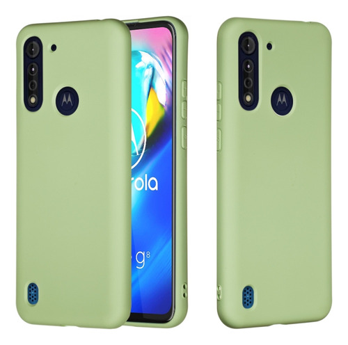 Funda De Silicona Líquida Verde Para Motorola Moto G8 Power