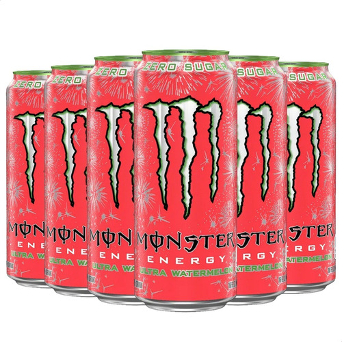 Bebida Energizante Monster Energy Watermelon Roja X6