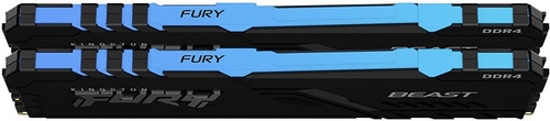 Imagen 3 de 8 de Memoria Ram Ddr4 16gb 2x8gb 3600mhz Kingston Fury Beast Rgb