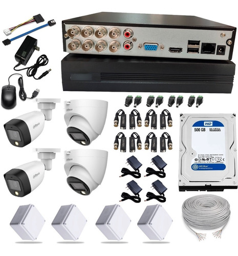 Cctv Camaras Seguridad Dahua 2mp Fullcolor Dvr 8ch + 4 Ca +d