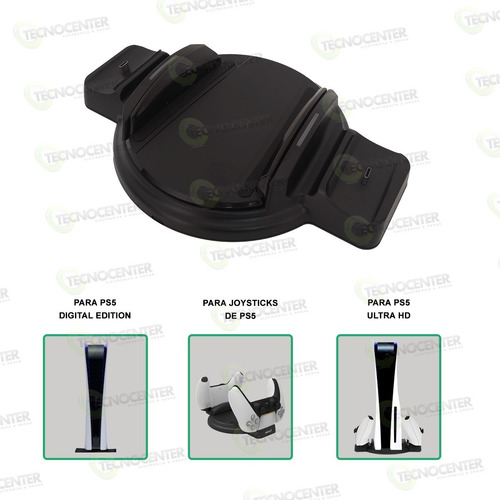 Imagen 3 de 6 de Base Soporte Consola Ps5 +cargador Doble Joystick Ps5 Cuotas