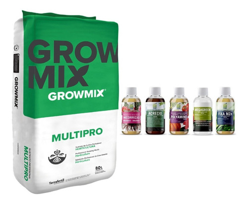Sustrato Growmix Multipro 80lt Ecomambo Combo Fertilizantes
