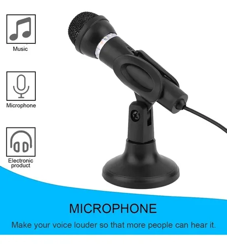 Microfono Con Base Para Pc Windows Mac Y Botón De Encendido Y Jack Ajustable Para Reuniones Alta Calidad Everest