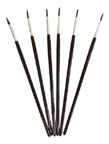 Set De 6 Pinceles N°2 Pelo Camello