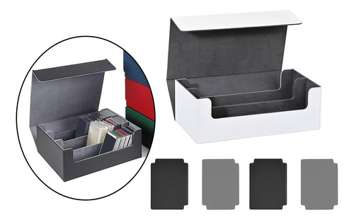 Estuche Para Baraja De Tarjetero Gris Divisores Gris Negro