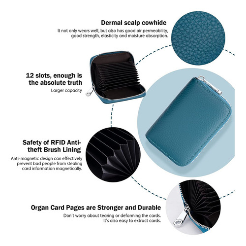 Minicarteira De Couro Com Bloqueio Rfid Com Porta-cartões