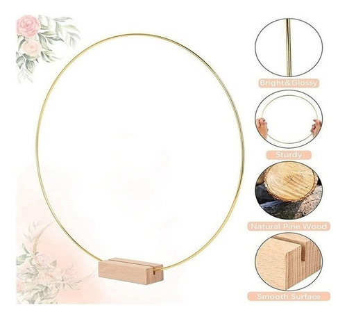 Centro De Mesa Con Forma De Anillo Floral De Metal, 12 Unida