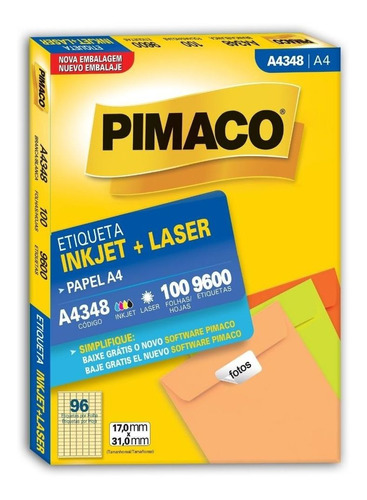Etiqueta Pimaco Inkjet + Laser - A4348 02178