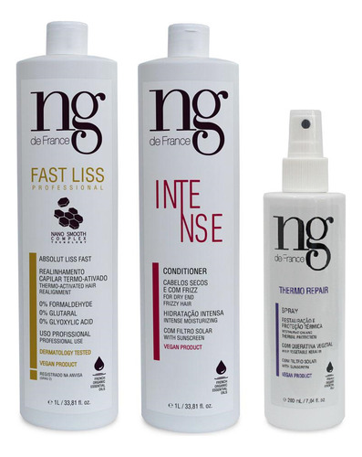 Ng De France Fast Liss + Spray Thermo + Cond. Intense 1l