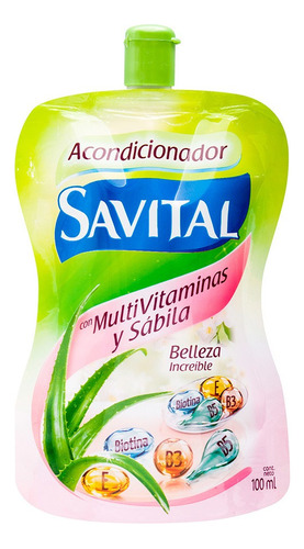  Acondicionador Savital Multivitaminas Y Sabila Doypackx100ml