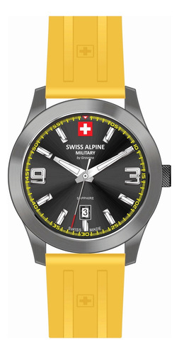 Reloj Swiss Alpine Military Bobcat By Grovana 7056.1878sam Amarillo Negro Negro