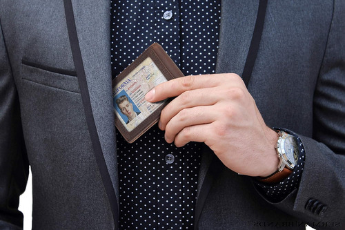 Serman Brands Rfid Bifold Delgado De Cuero Genuino M...