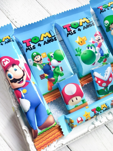 Golosinas Personalizadas Super Mario Bros Candy Bar 10 Niños