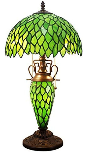 Lámpara De Mesa Rústica Estilo Tiffany Con Escritorio Luz De
