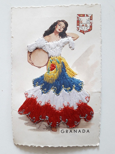 Antigua Postal Española De Granada - Bordada - 135 Mm - G3