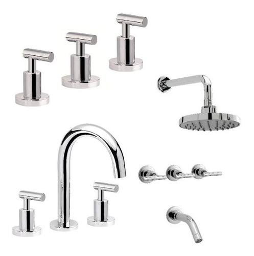 Imagen 4 de 5 de Inodoro + Mochila + Bidet Monaco+ Grifería Baño Adra Peirano