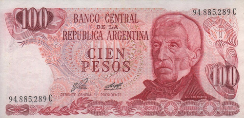 Bottero 2405 - Billete De 100 Pesos Ley Año 1977 - Xf