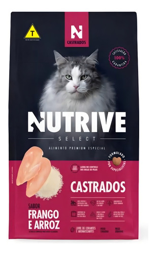 Racao P/ Gatos Castrados Nutrive Frango E Arroz 2,5 Kg