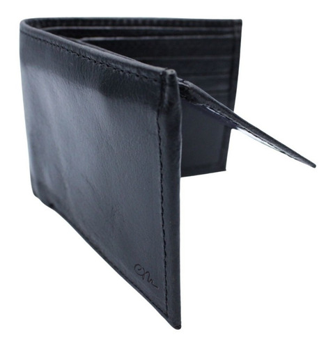 Cartera Bifold Premium Hombre Cierre Interno Piel Genuina Negro